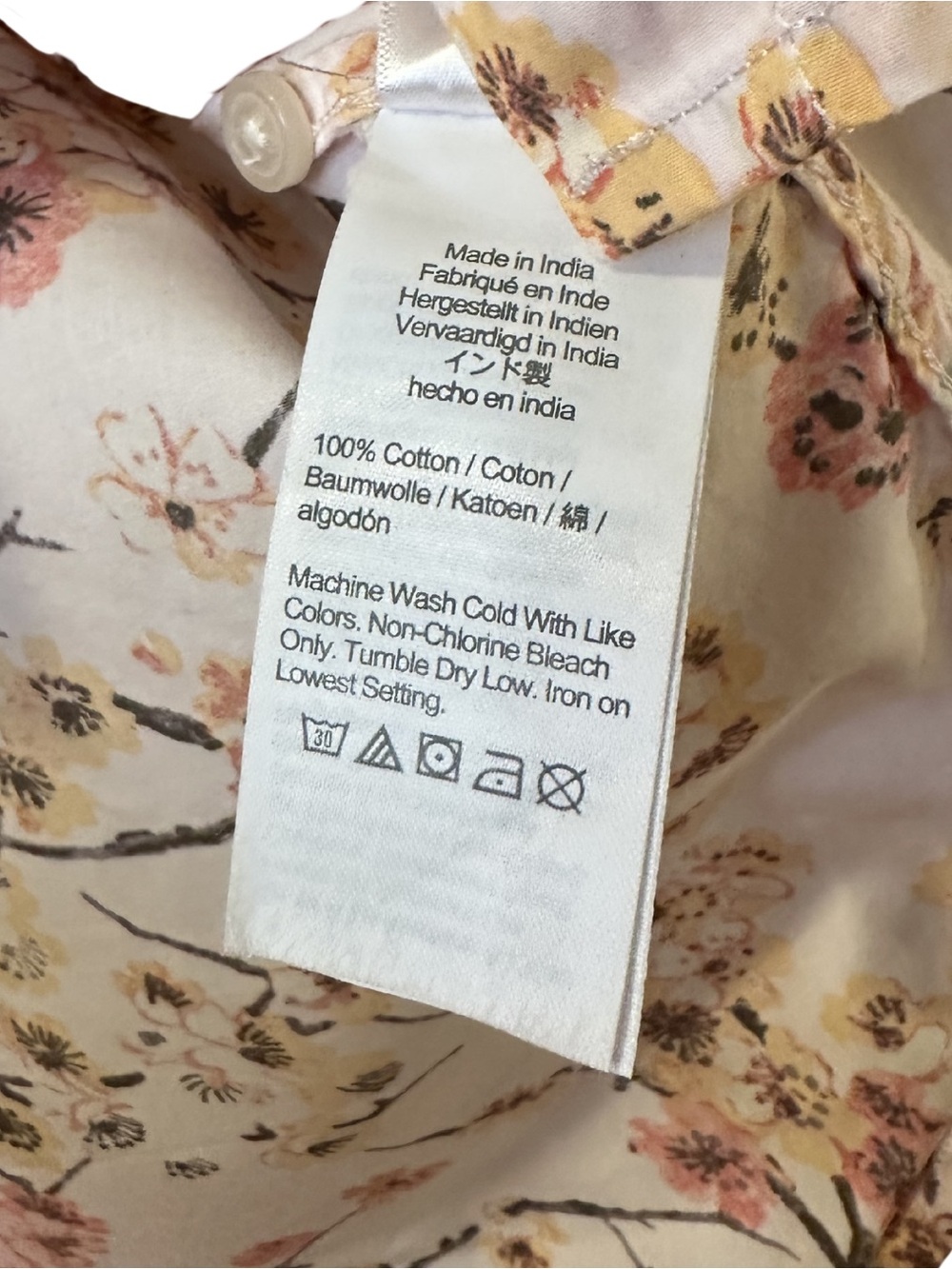 J. Crew Classic Fit Cherry Blossom Floral Ruffle Collar Button-Up Blouse - Picture 8 of 9